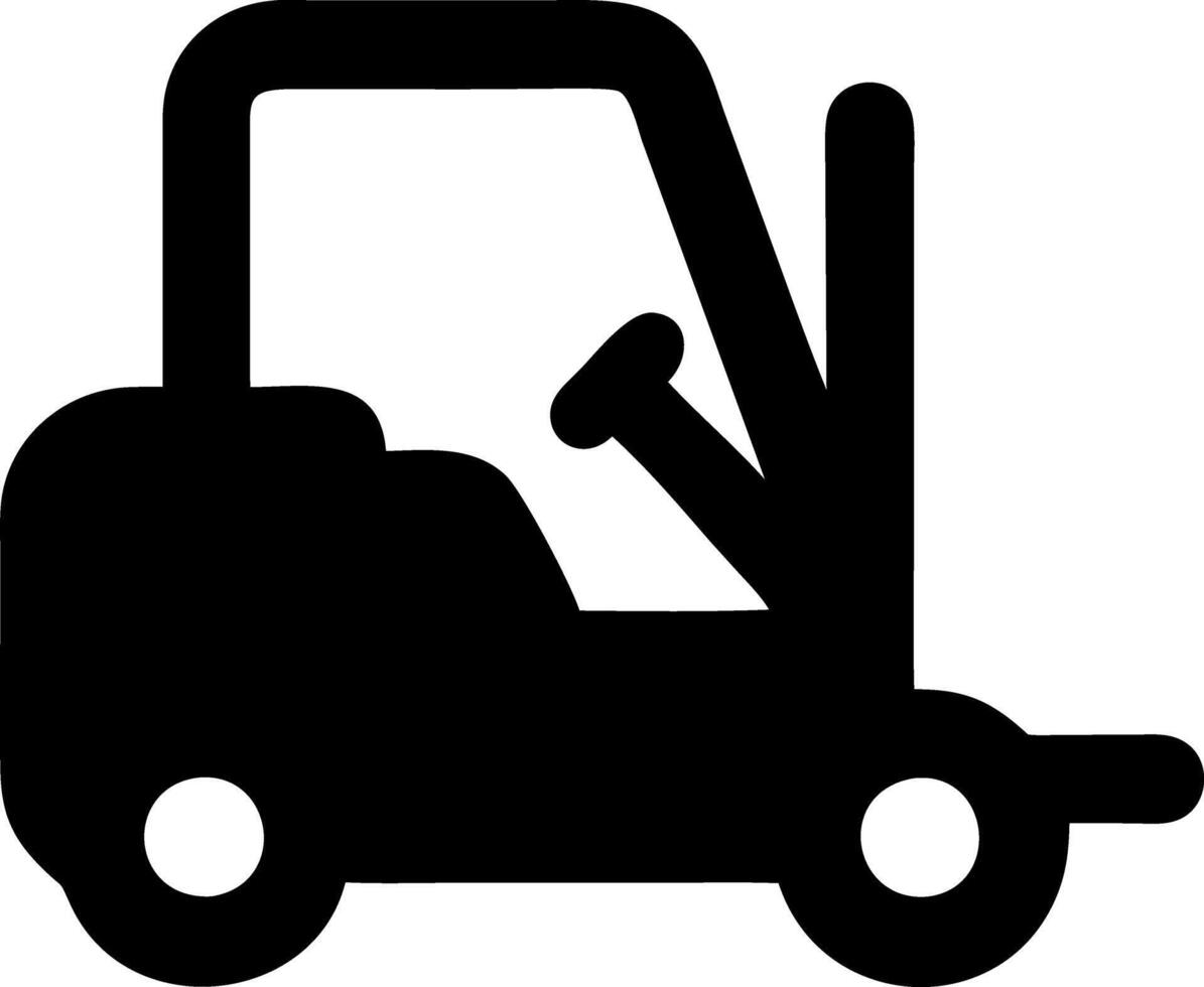 forklift black fill icon vector