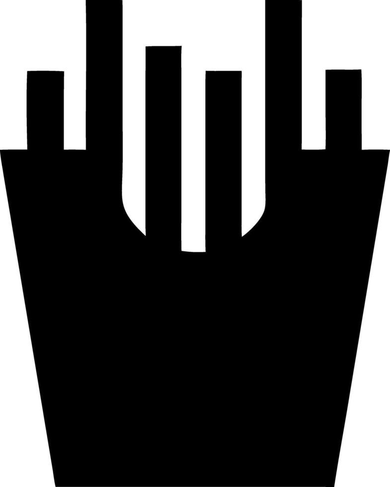 french fries black fill icon vector