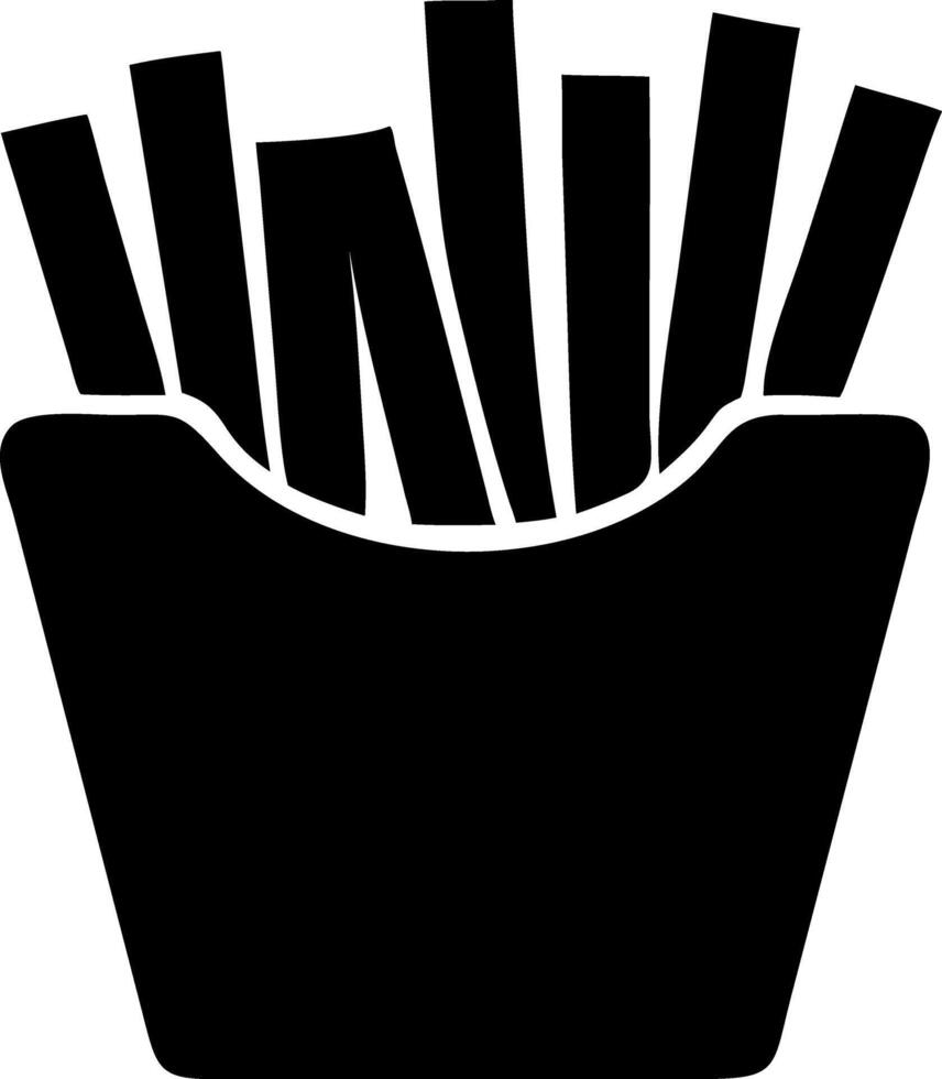 french fries black fill icon vector