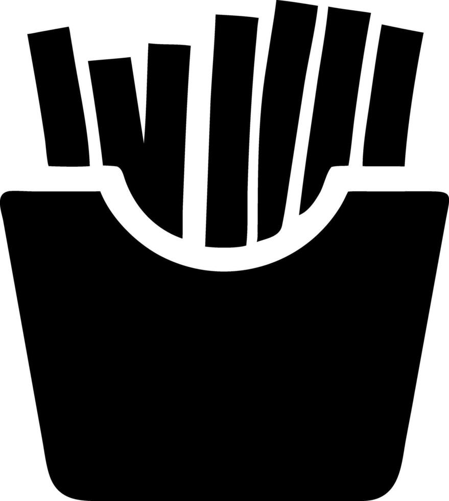 french fries black fill icon vector