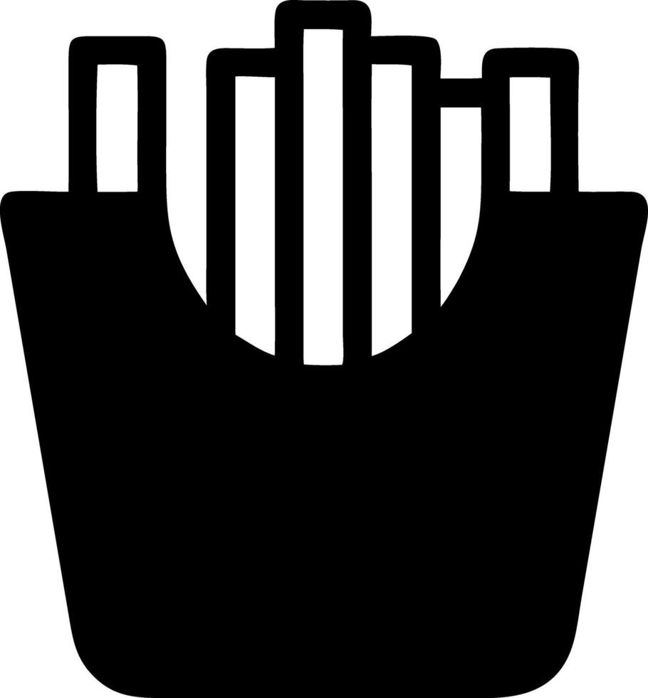 french fries black fill icon vector