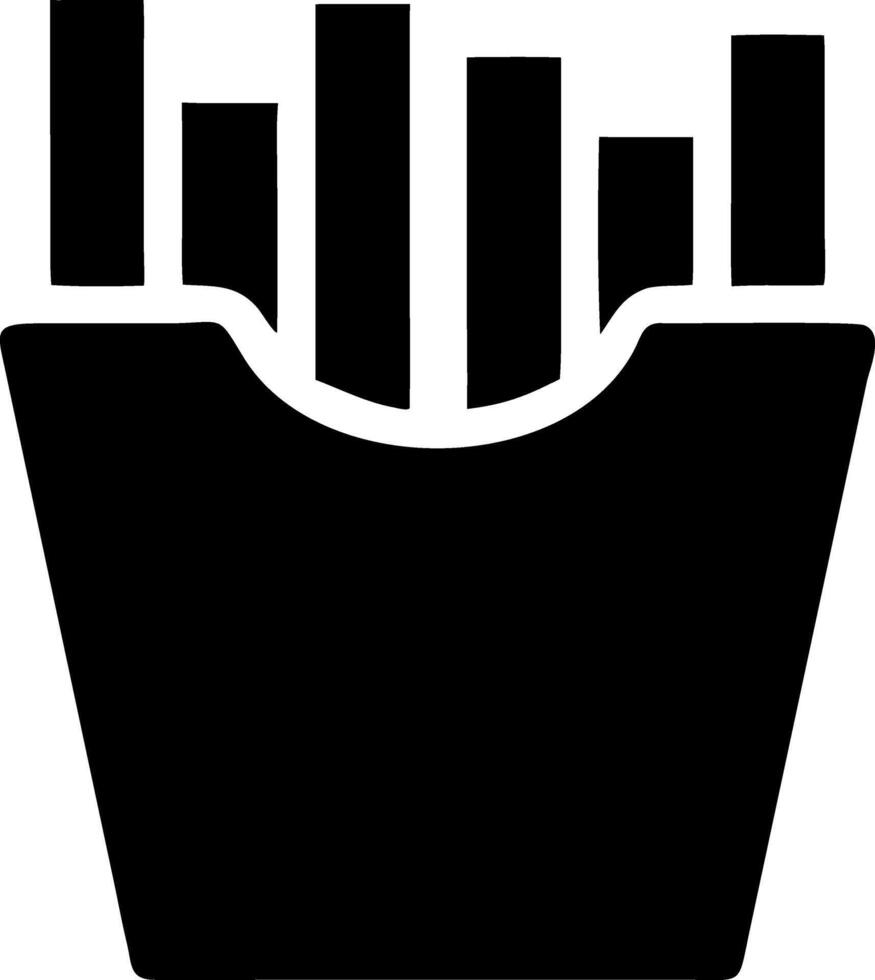 french fries black fill icon vector