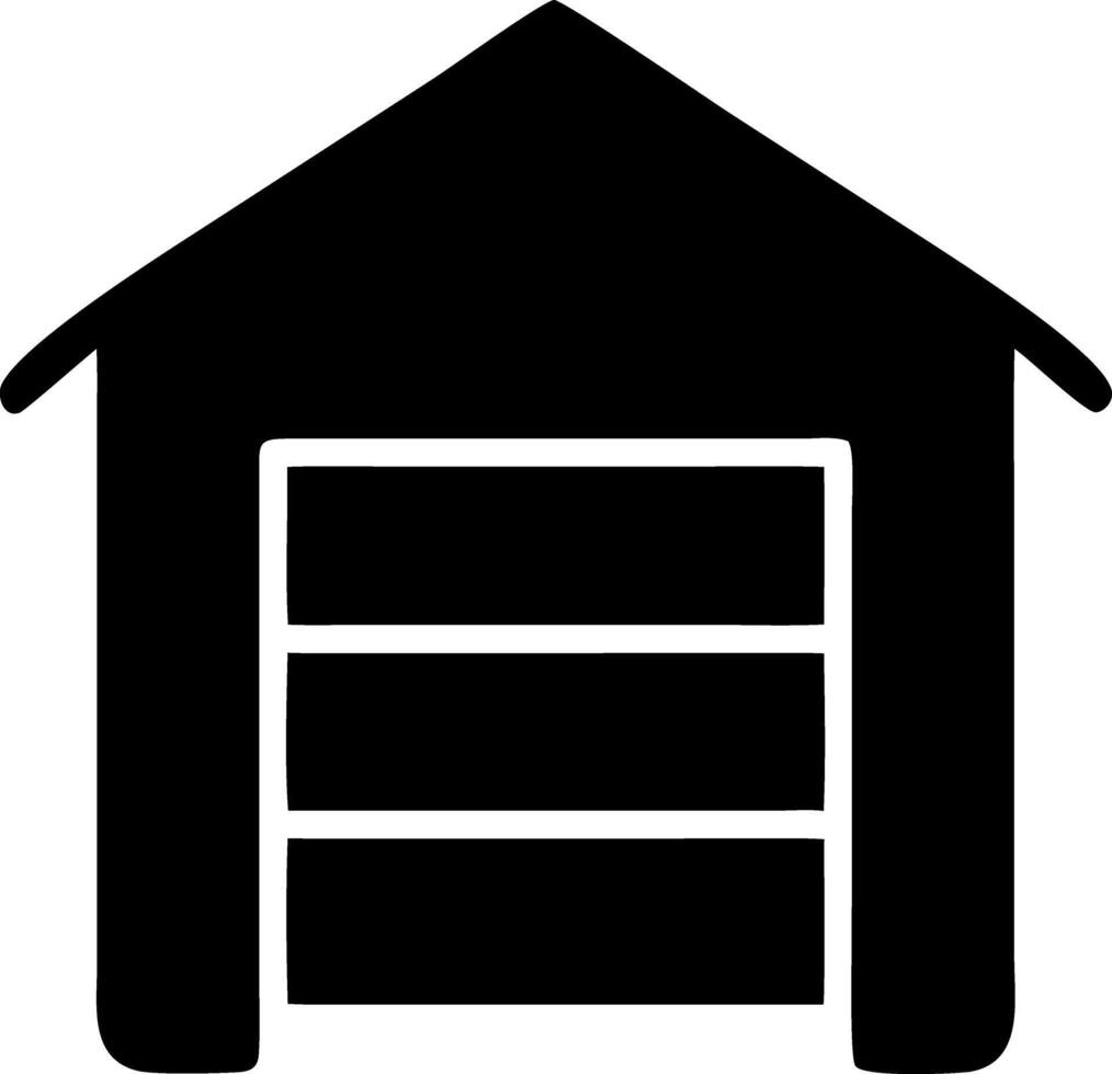 garage black fill icon vector
