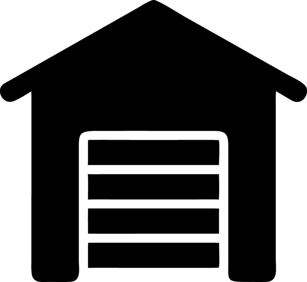 garage black fill icon vector