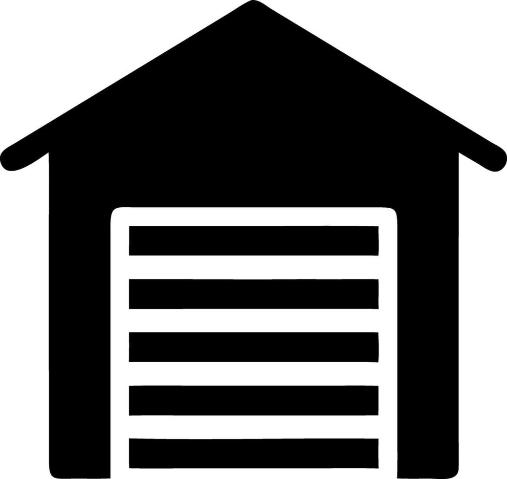 garage black fill icon vector