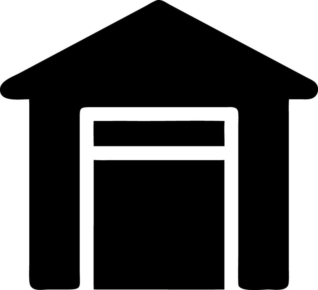 garage black fill icon vector