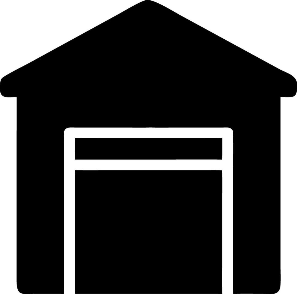 garage black fill icon vector