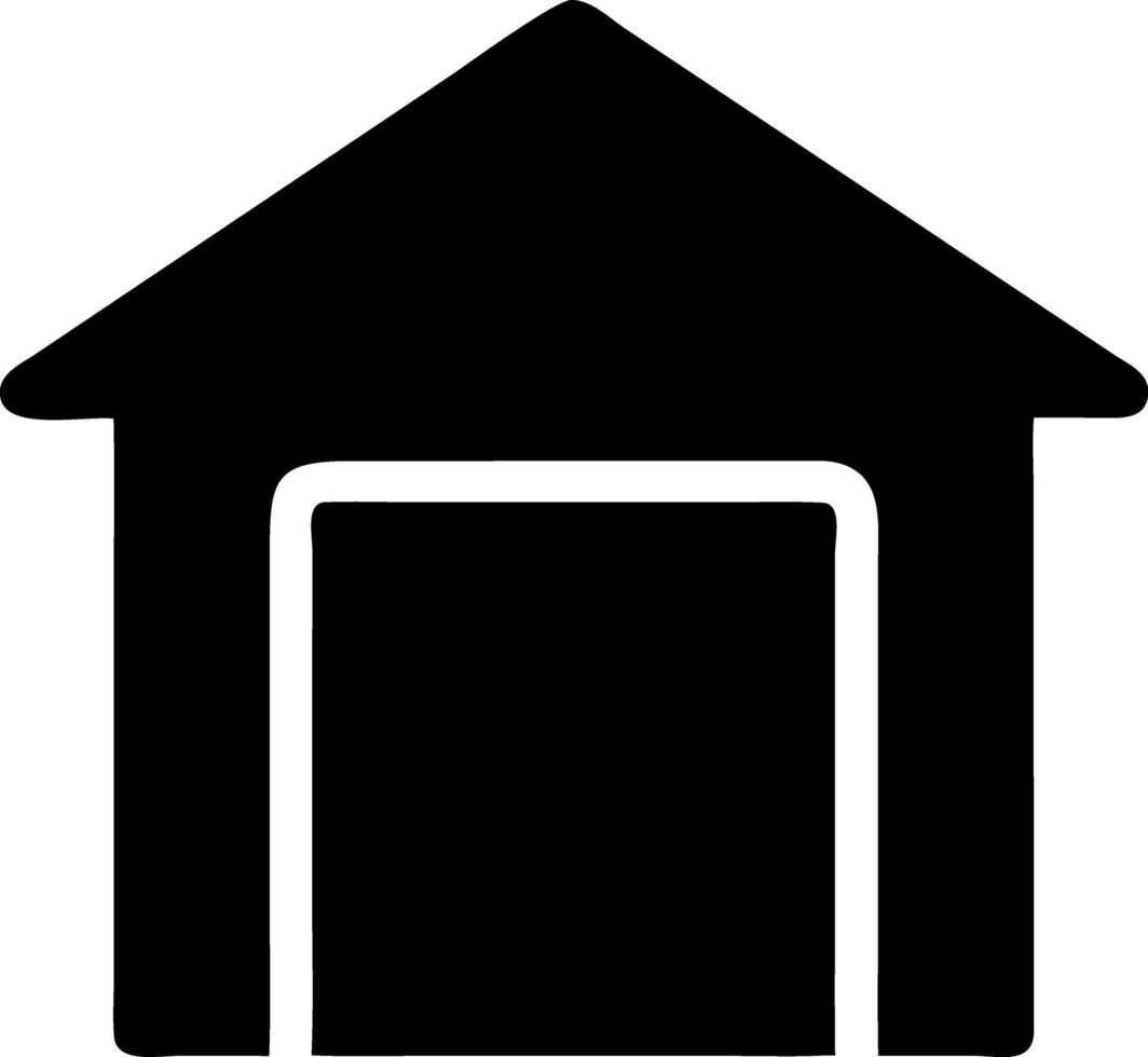 garage black fill icon vector