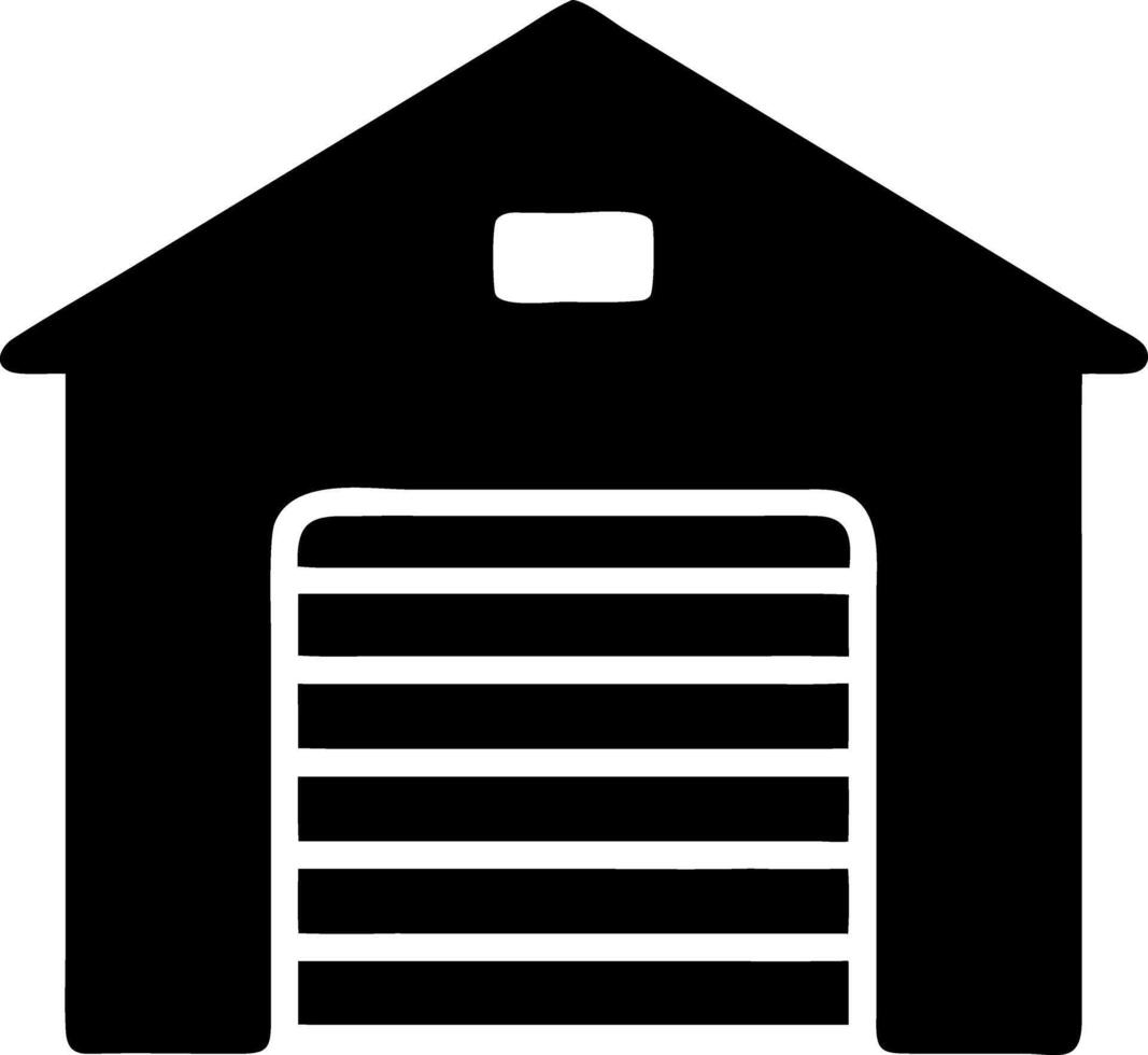 garage black fill icon vector