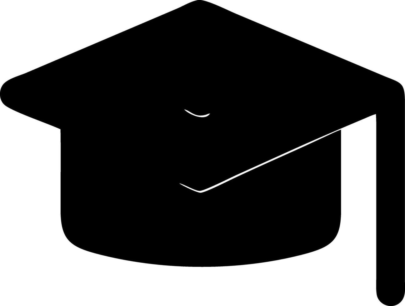 graduation cap black fill icon vector