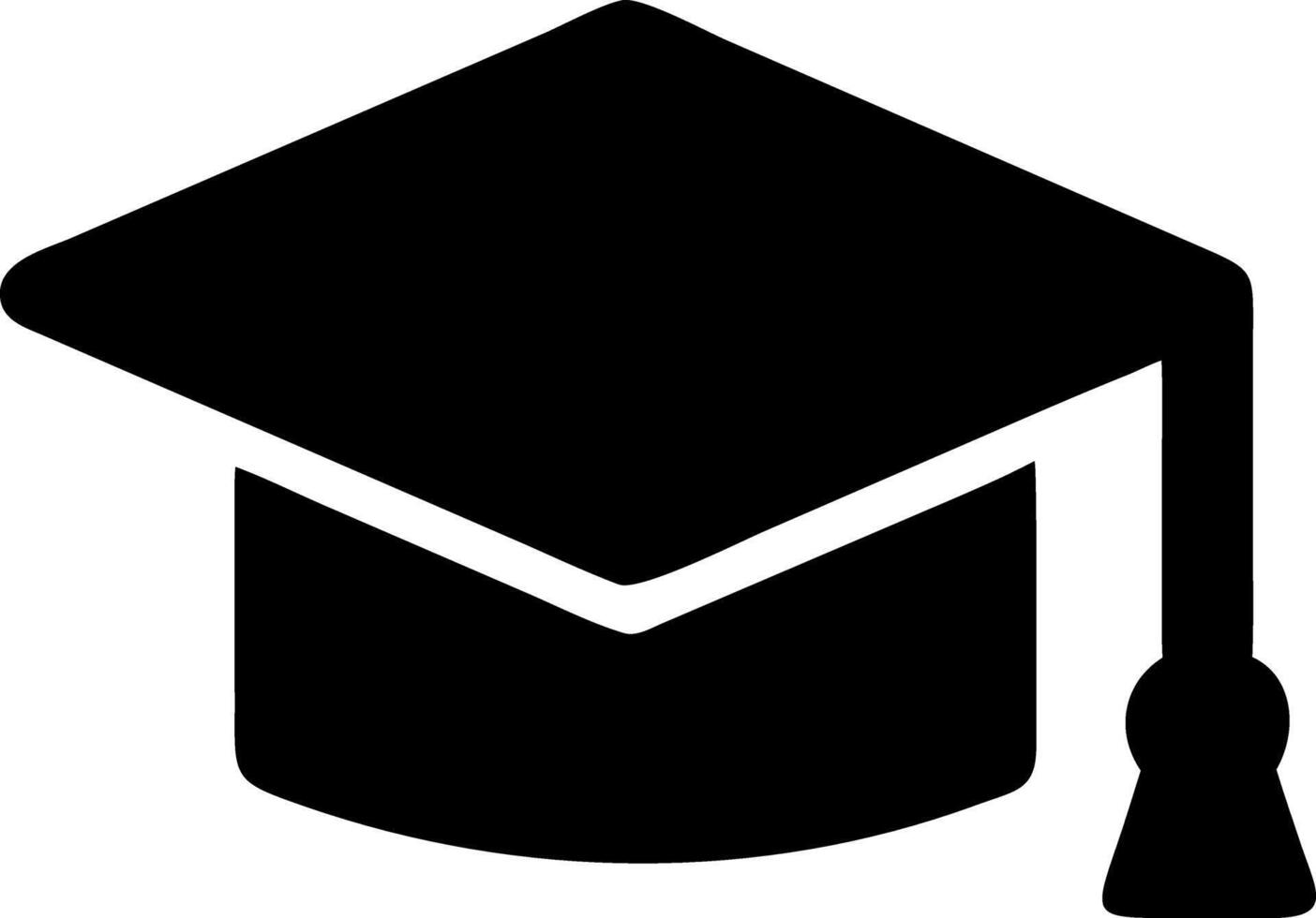 graduation cap black fill icon vector