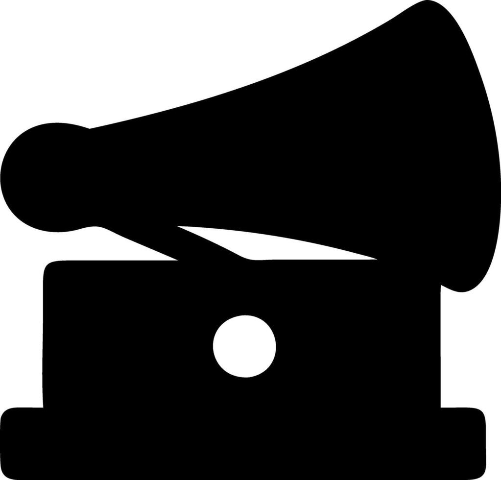 gramophone black fill icon vector