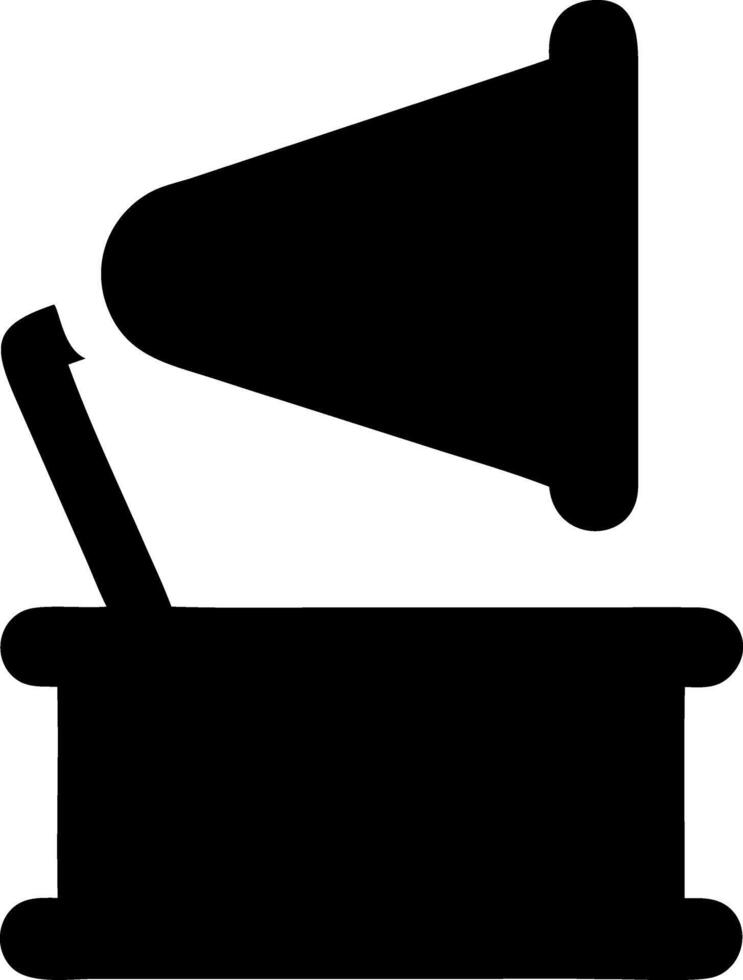 gramophone black fill icon vector