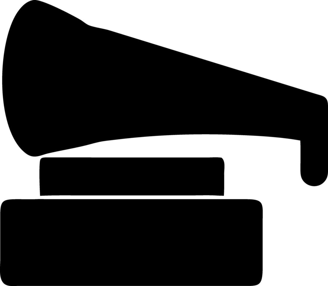 gramophone black fill icon vector