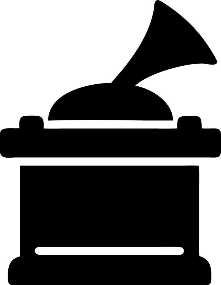 gramophone black fill icon vector