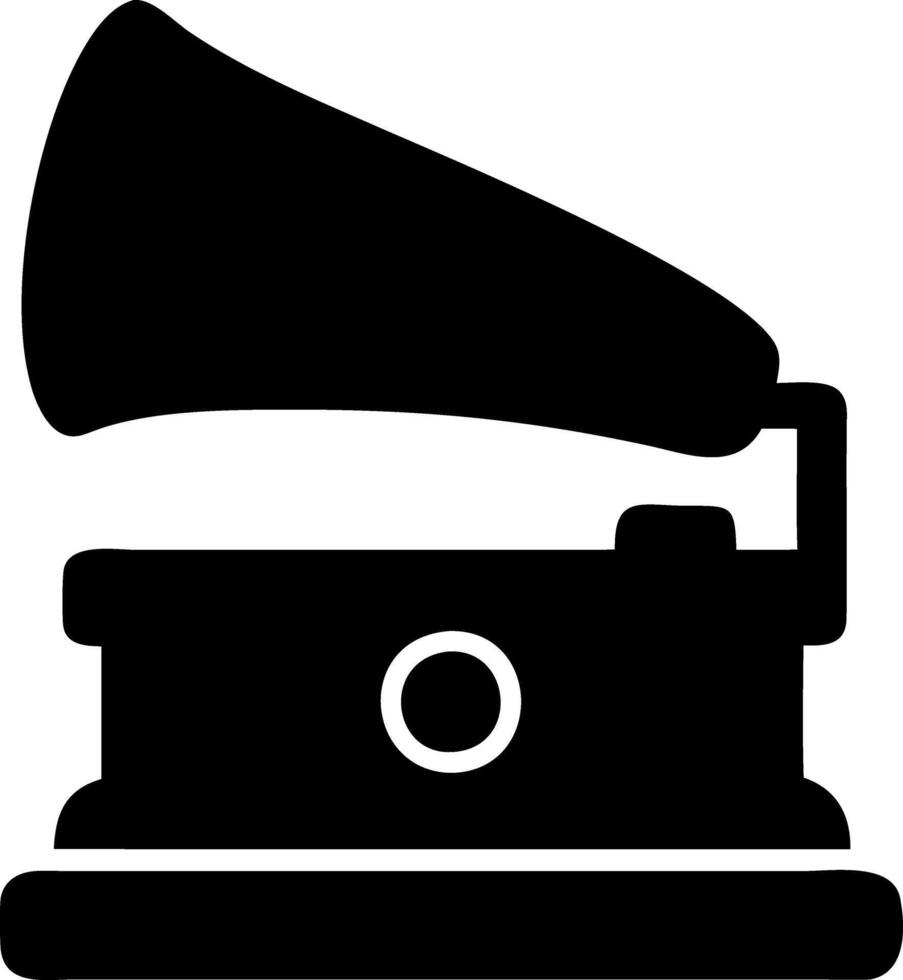 gramophone black fill icon vector