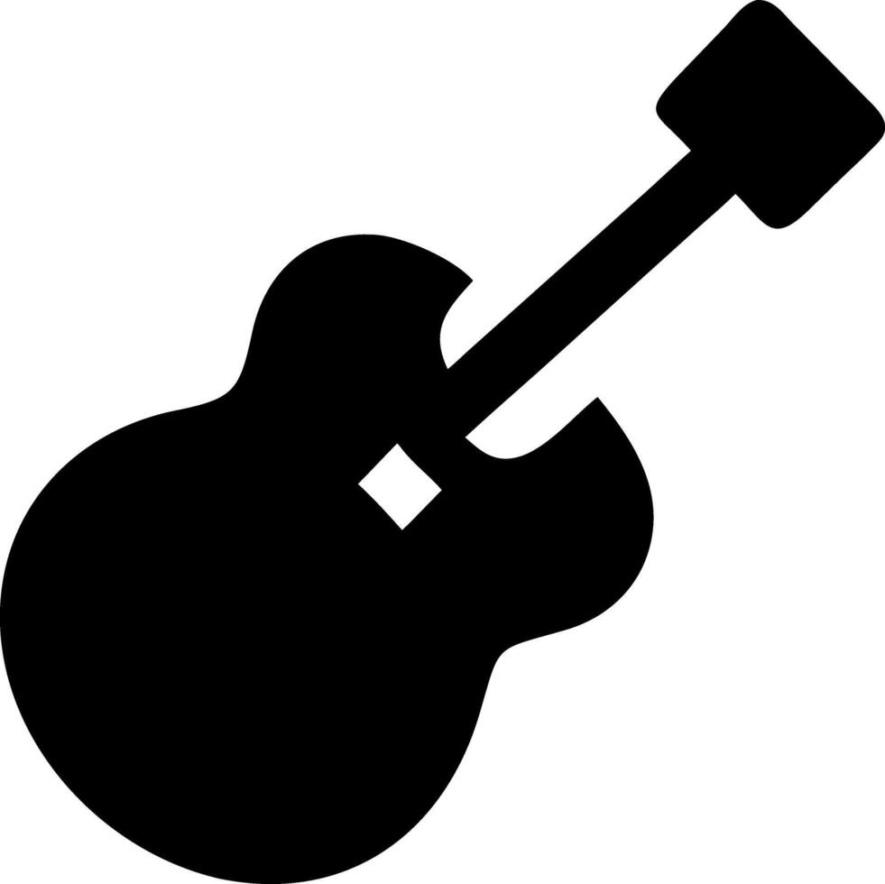 guitar black fill icon vector