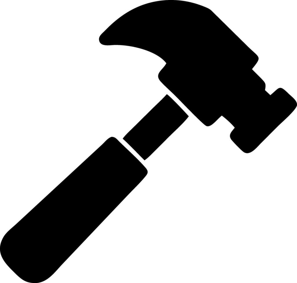 hammer black fill icon vector