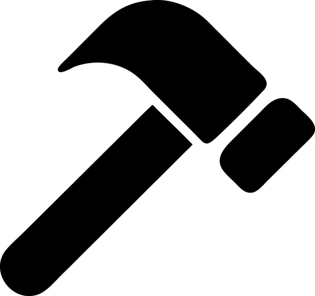 hammer black fill icon vector