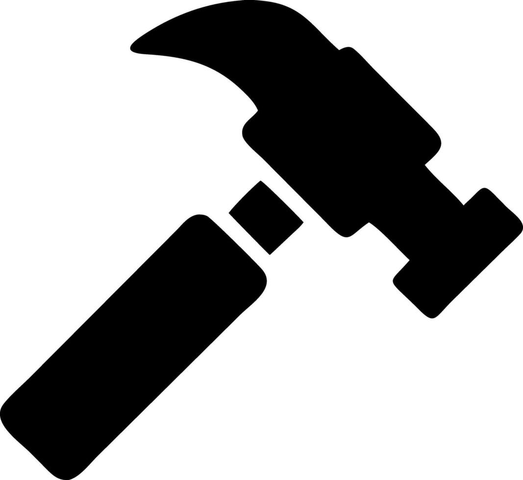 hammer black fill icon vector