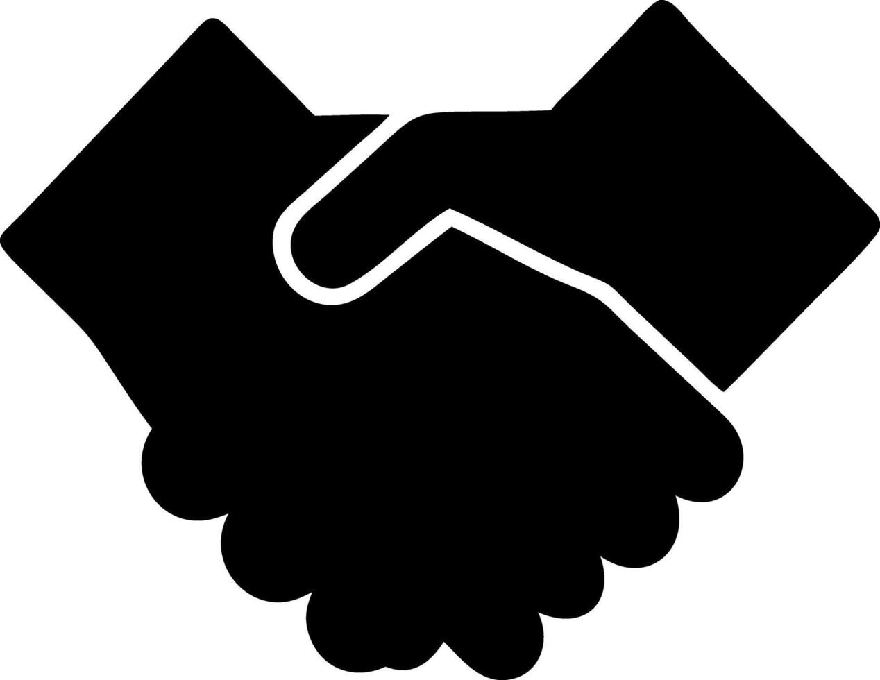 handshake black fill icon vector