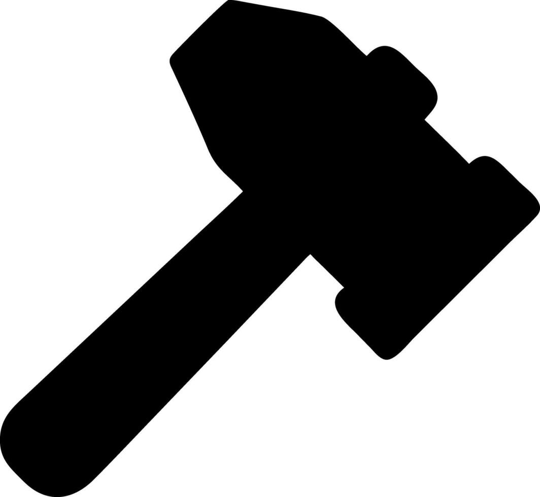 hammer black fill icon vector