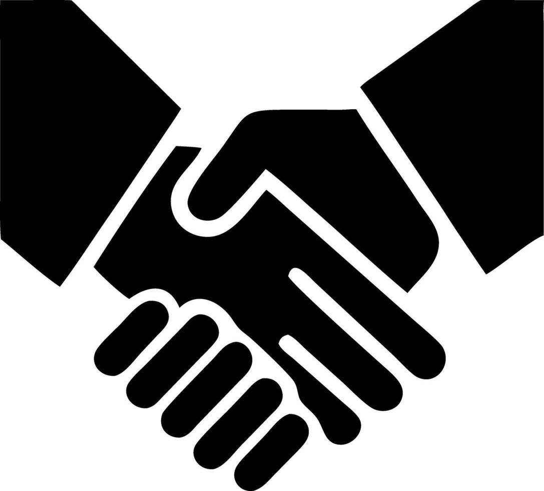 handshake black fill icon vector