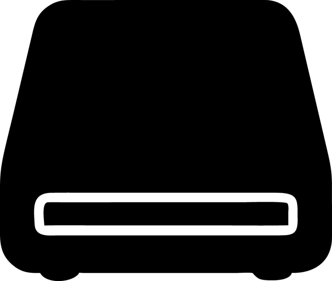 hard drive black fill icon vector