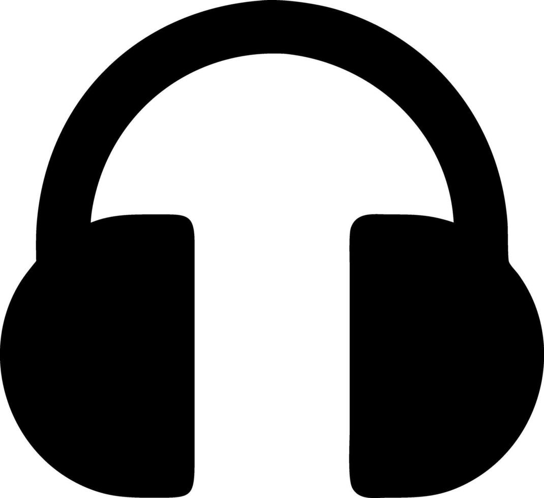 headphone black fill icon vector