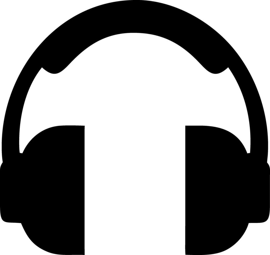 headphone black fill icon vector