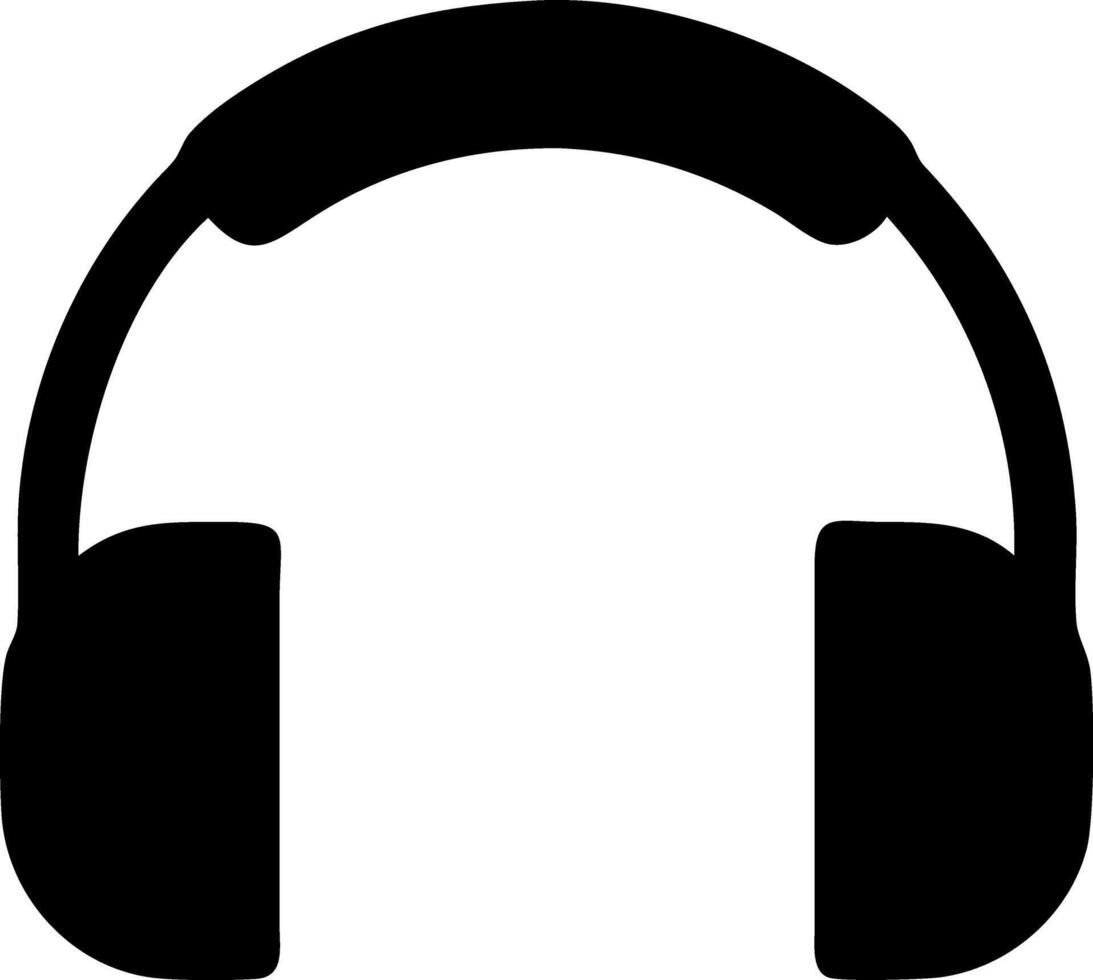 headphone black fill icon vector