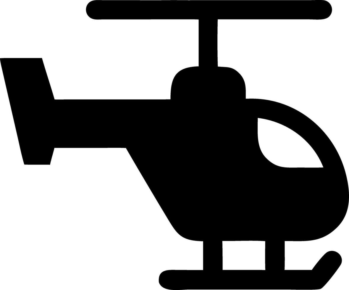 helicopter black fill icon vector