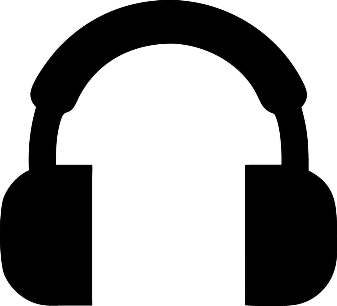 headphone black fill icon vector