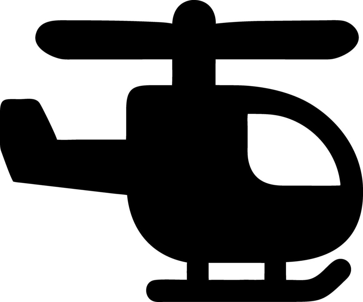 helicopter black fill icon vector