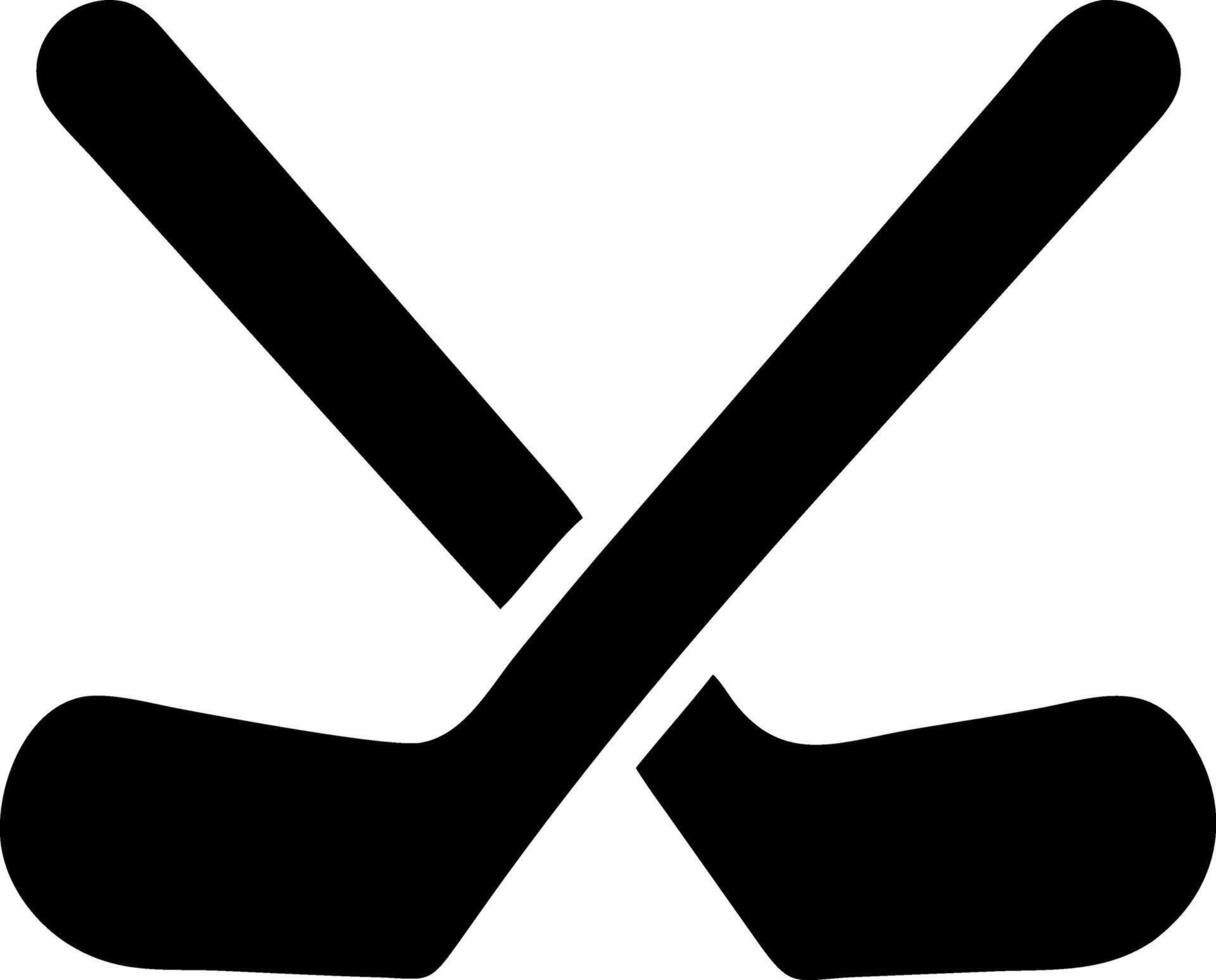 hockey sticks black fill icon vector