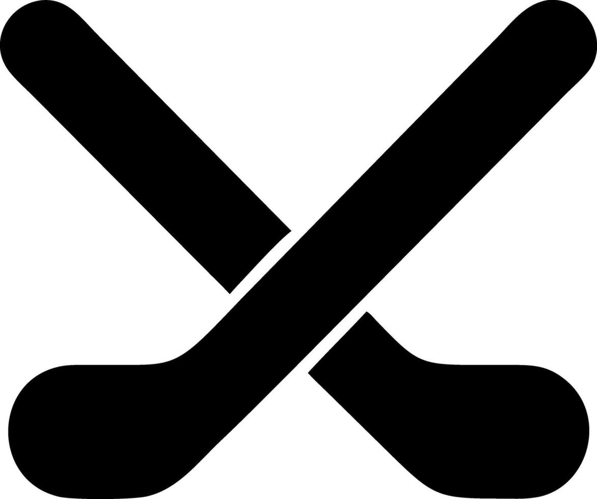 hockey sticks black fill icon vector