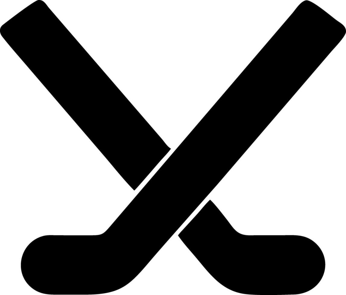 hockey sticks black fill icon vector