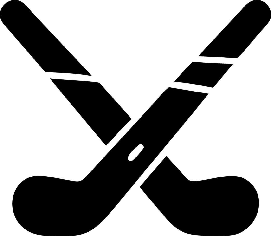 hockey sticks black fill icon vector