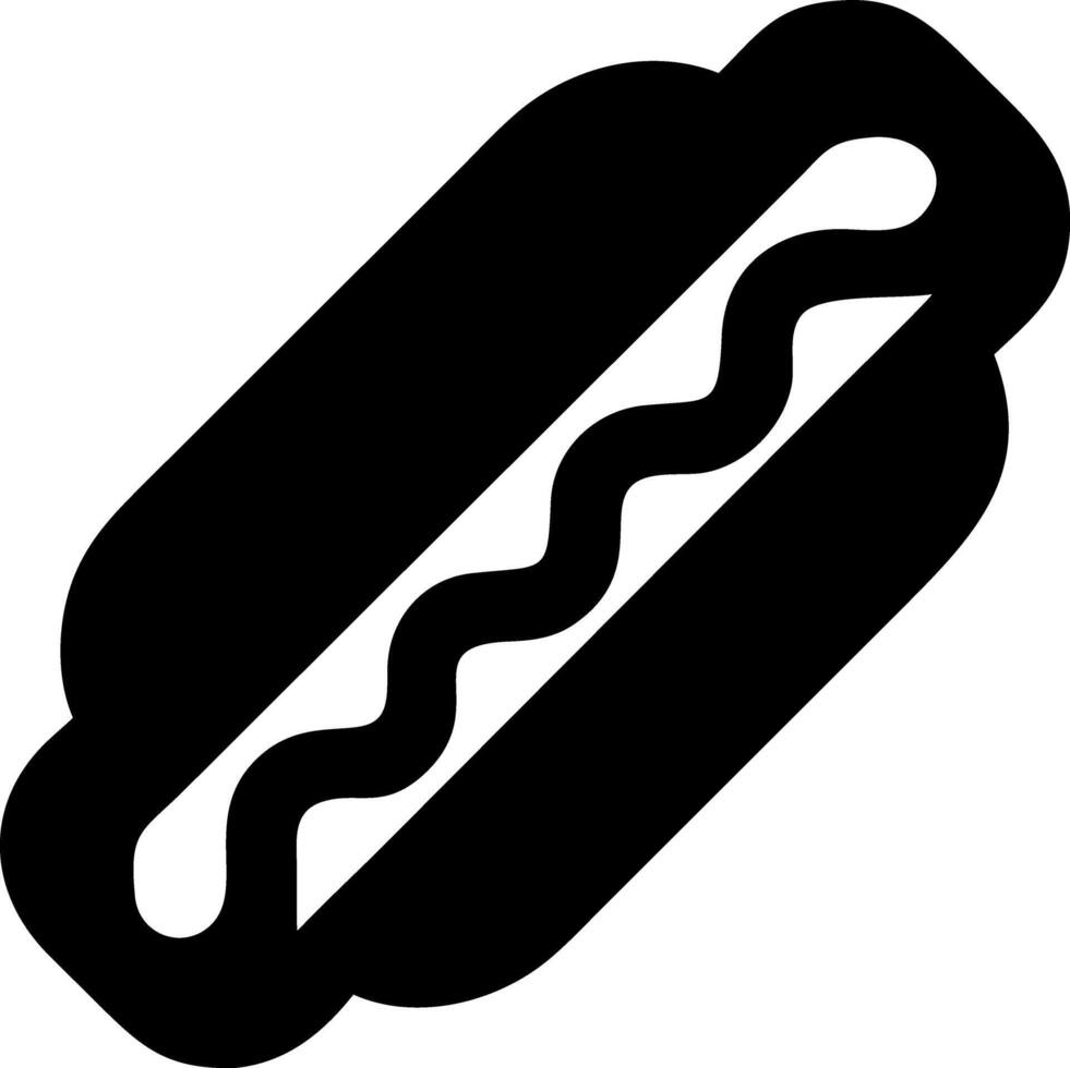 hotdog black fill icon vector