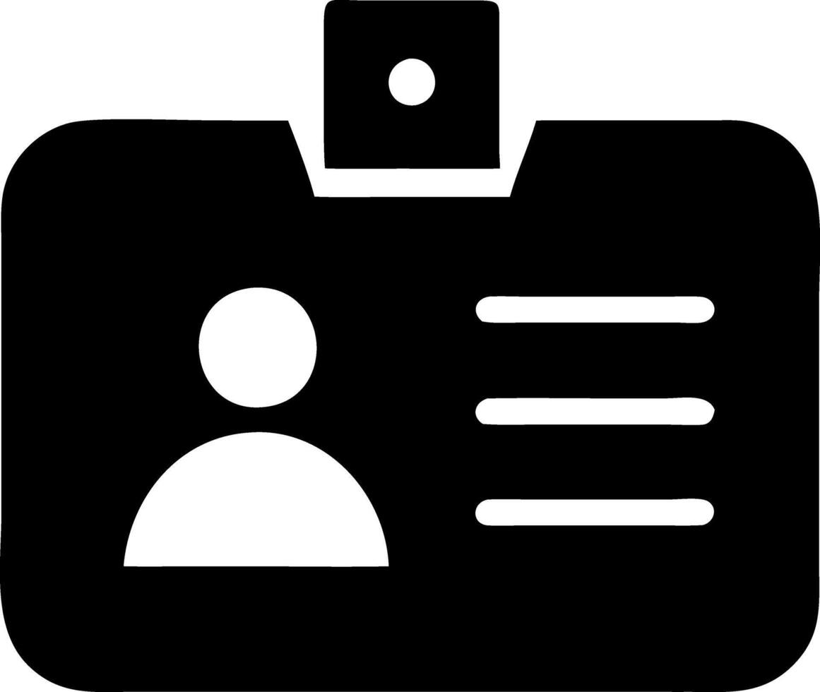 id card black fill icon vector
