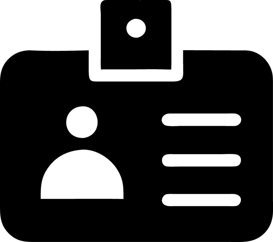 id card black fill icon vector