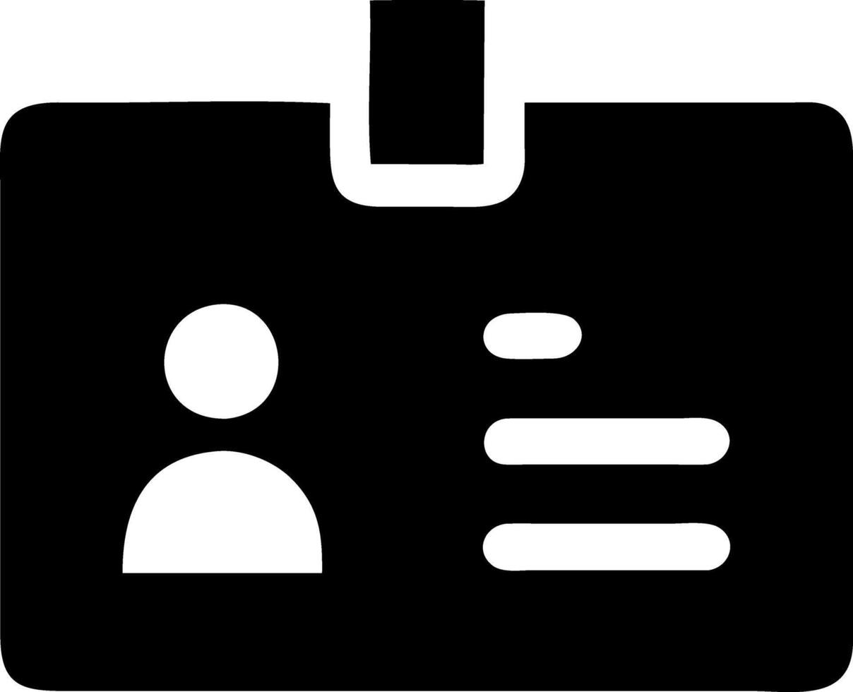 id card black fill icon vector