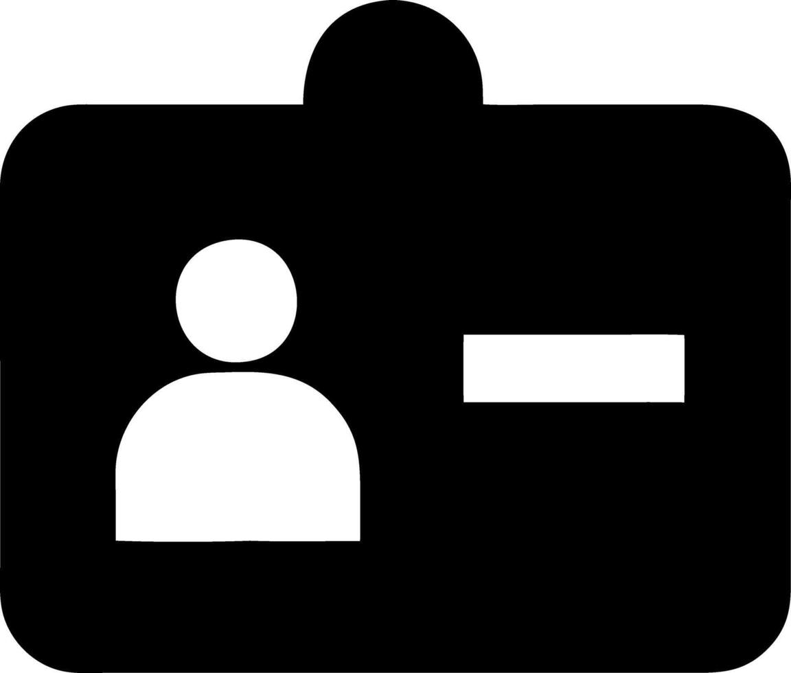 id card black fill icon vector