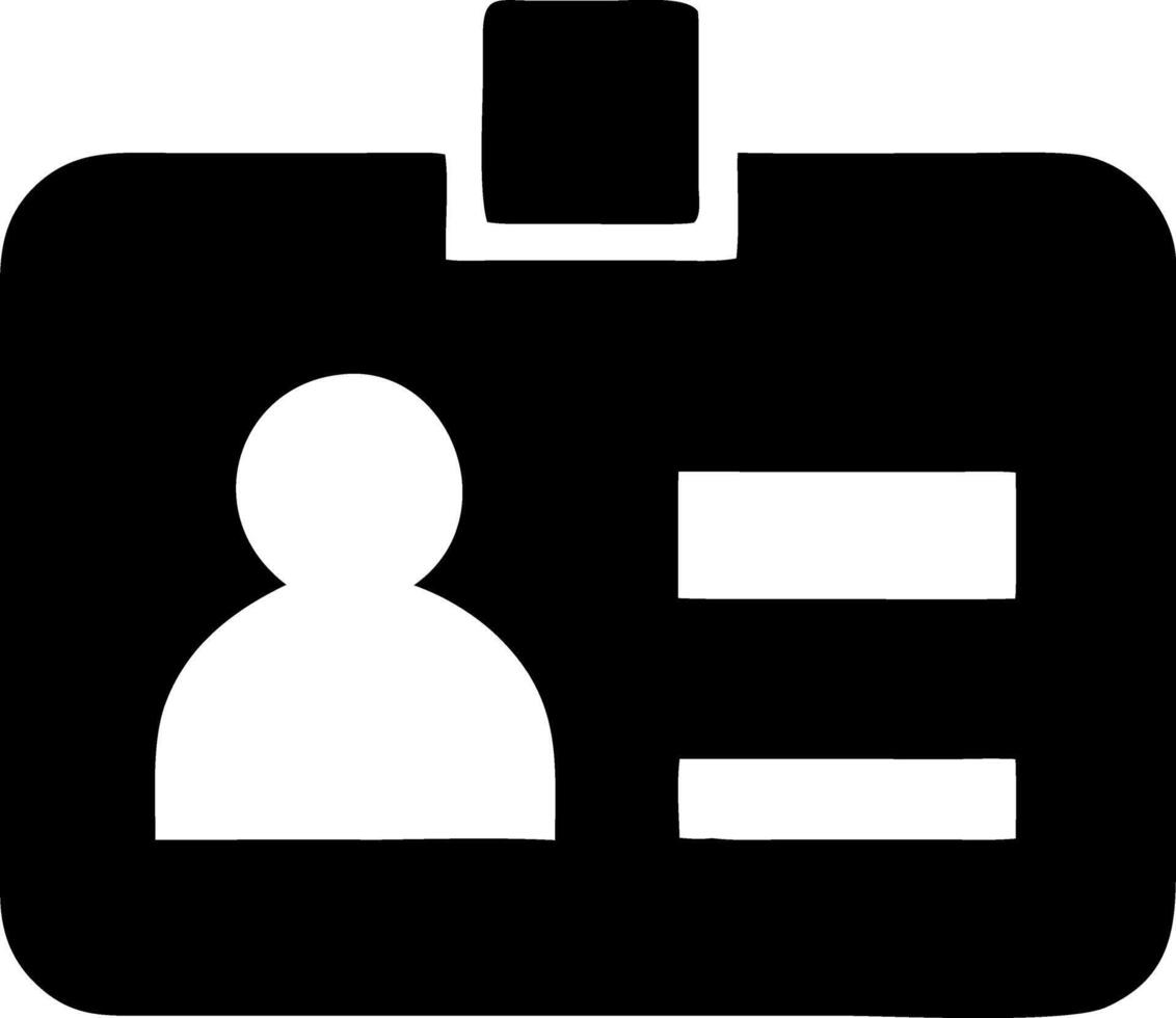 id card black fill icon vector
