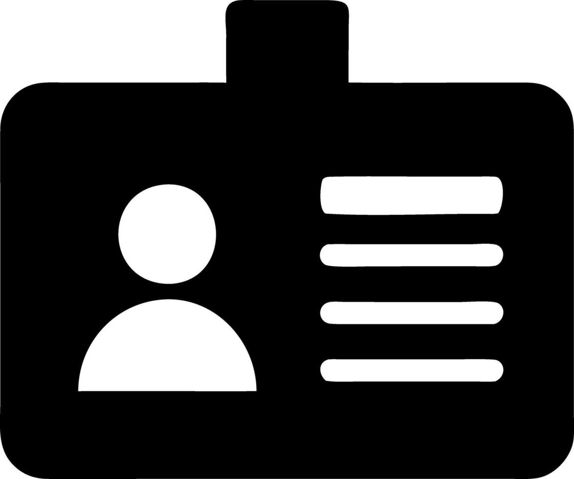 id card black fill icon vector