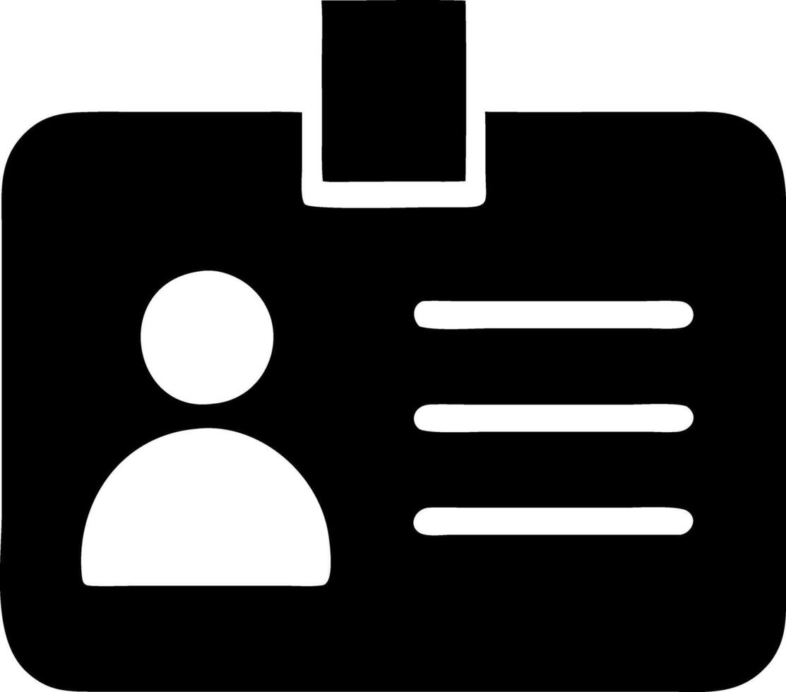 id card black fill icon vector