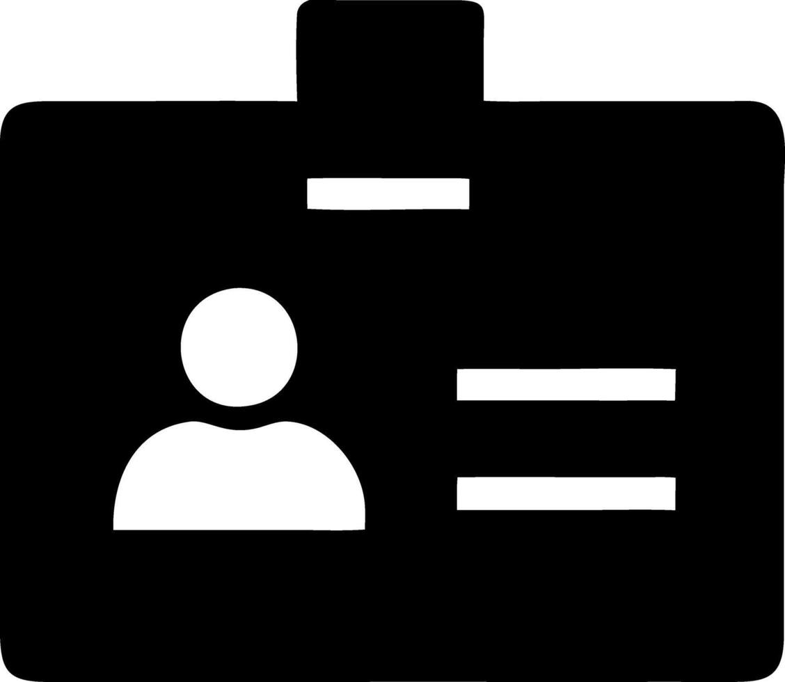 id card black fill icon vector