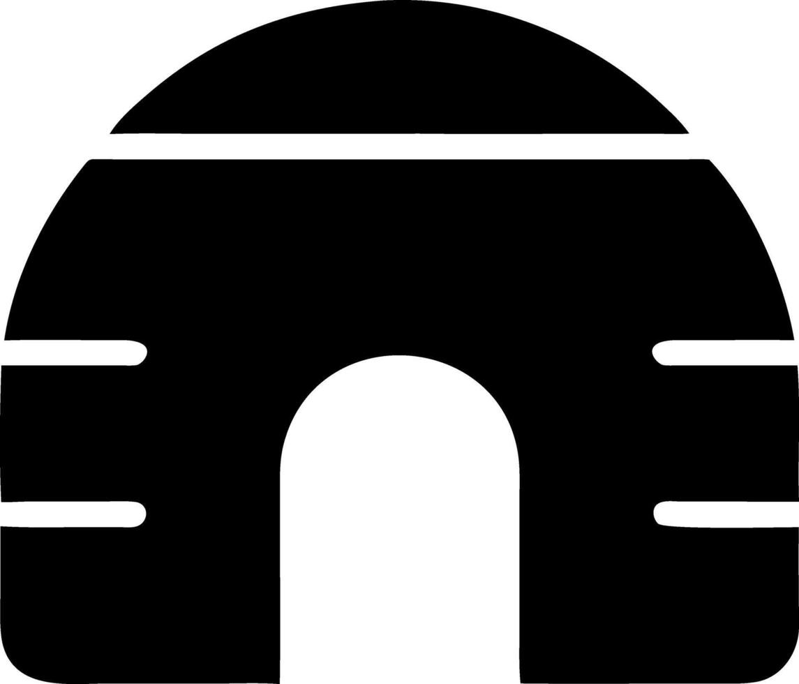 igloo black fill icon vector
