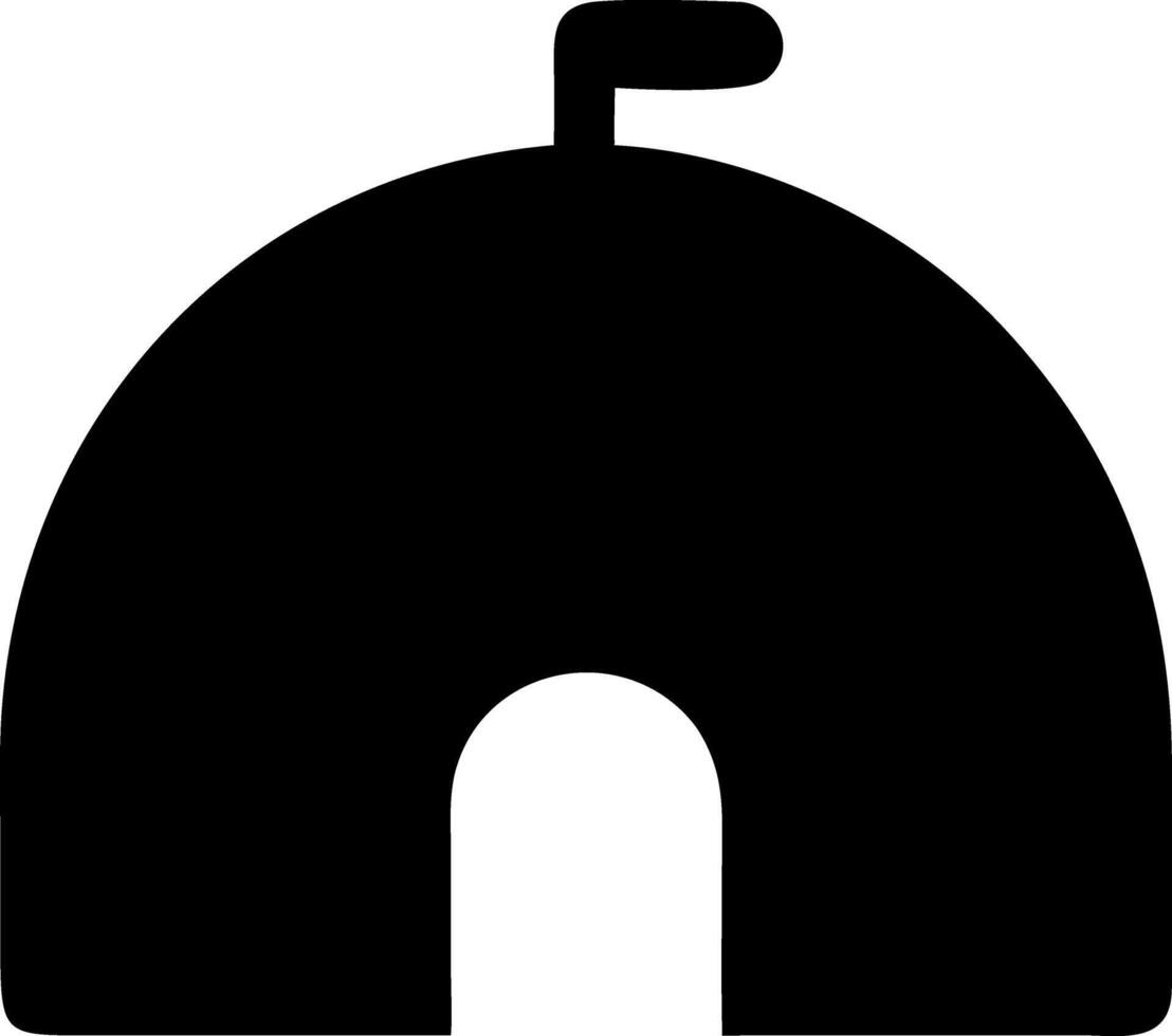 igloo black fill icon vector