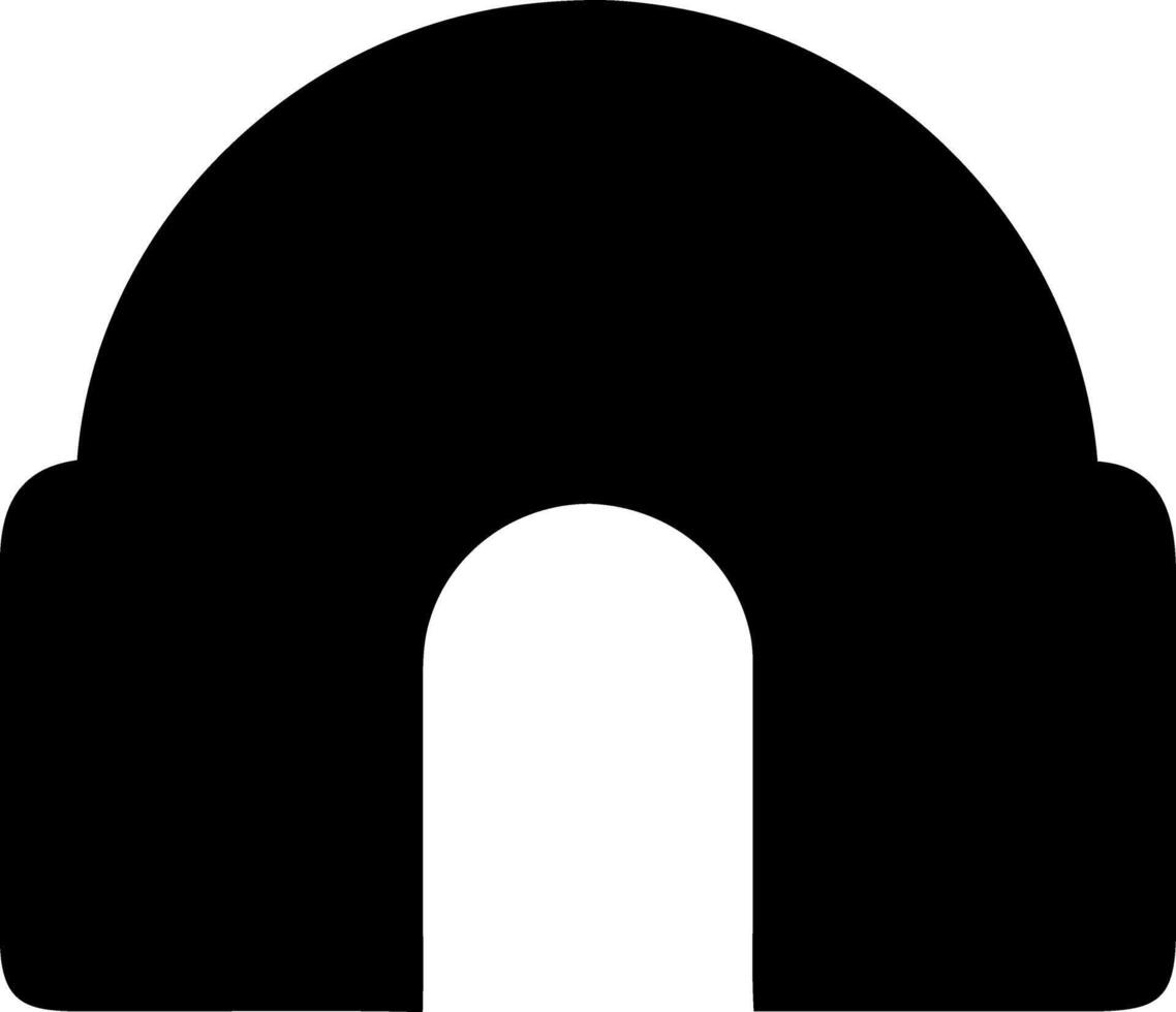 igloo black fill icon vector